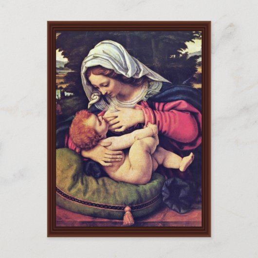 Madonna mit grünem Kissen Postkarte (Vorderseite)