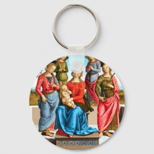 Madonna mit Heilig-und Engels-Schlüsselanhänger Schlüsselanhänger