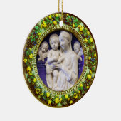 MADONNA MIT KIND, ANGELN BLUMENKROWN KERAMIKORNAMENT (Rechts)