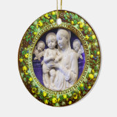 MADONNA MIT KIND, ANGELN BLUMENKROWN KERAMIKORNAMENT (Links)
