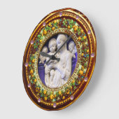 MADONNA MIT KIND, ANGELN FLORALLE RENAISSANCE KROW GROßE WANDUHR (Winkel)