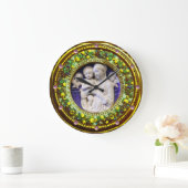 MADONNA MIT KIND, ANGELN FLORALLE RENAISSANCE KROW GROßE WANDUHR (Zuhause)
