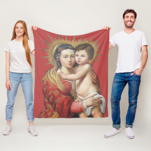 Madonna mit Kind Fleecedecke