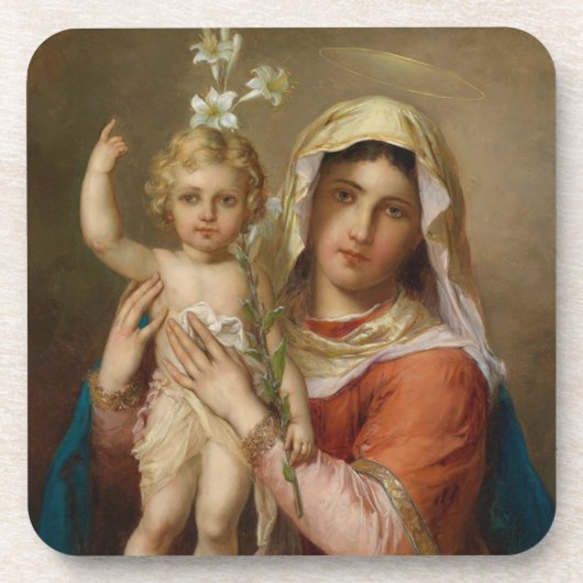 Madonna mit Kind Getränkeuntersetzer (Vorderseite)