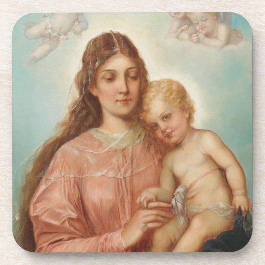 Madonna mit Kind Getränkeuntersetzer (Vorderseite)