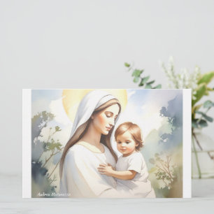 Madonna mit Kind Jesus Briefpapier