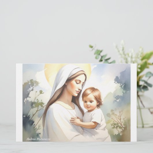 Madonna mit Kind Jesus Briefpapier (Stehend Vorderseite)