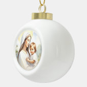 Madonna mit Kind Jesus Keramik Kugel-Ornament (Rechts)