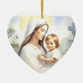 Madonna mit Kind Jesus Keramik Ornament (Vorne)
