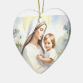 Madonna mit Kind Jesus Keramik Ornament (Links)