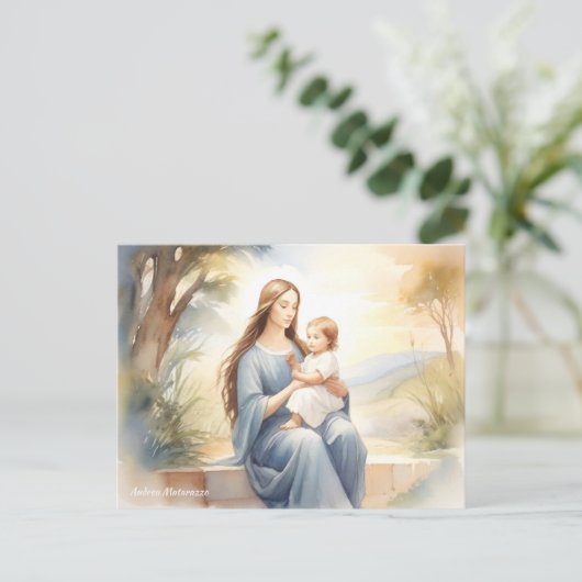 Madonna mit Kind Jesus Postkarte (Stehend Vorderseite)