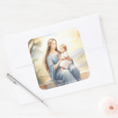 Madonna mit Kind Jesus Quadratischer Aufkleber (Umschlag)