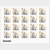 Madonna mit Kind Jesus Quadratischer Aufkleber (Blatt)