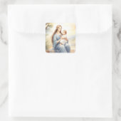 Madonna mit Kind Jesus Quadratischer Aufkleber (Tasche)