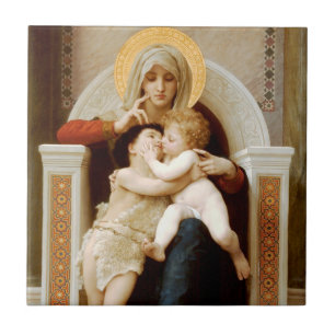 Madonna mit Kind & John the Baptist, Bouguereau Fliese