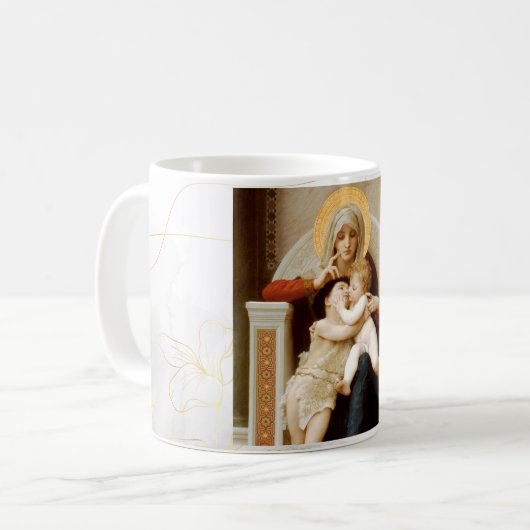 Madonna mit Kind & John the Baptist, Bouguereau Kaffeetasse (Vorderseite Links)