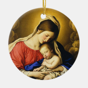 Madonna mit Kind Keramikornament