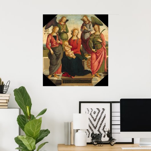 Madonna mit Kind, Pietro Perugino Poster (Heimbüro)