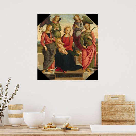 Madonna mit Kind, Pietro Perugino Poster (Küche)