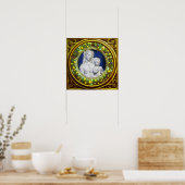 MADONNA MIT KIND RENAISSANCE-BLUMENKRONE POSTER (Küche)
