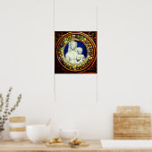MADONNA MIT KIND RENAISSANCE BLUMENKRONE POSTER (Küche)