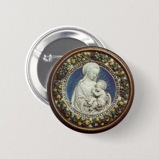 MADONNA MIT KIND, rund Button (Vorne & Hinten)