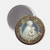 MADONNA MIT KIND, rund Magnet (Vorderseite/Rückseite)