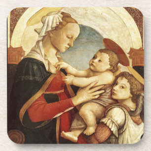 Madonna mit Kind Set aus Kork-Unterlagen Getränkeuntersetzer