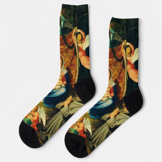 Madonna mit Kind, St. Adelheid und St. Franziskus Socken (Linkes Detail)