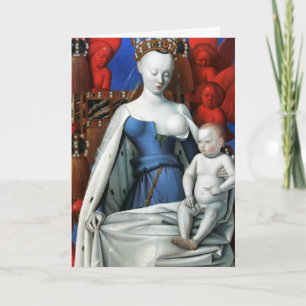 Madonna mit Kind, umgeben von Engeln - Fouquet Feiertagskarte