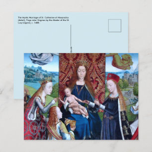 Madonna mit Kind und 3 Heiligen (Detail; M 070) Postkarte
