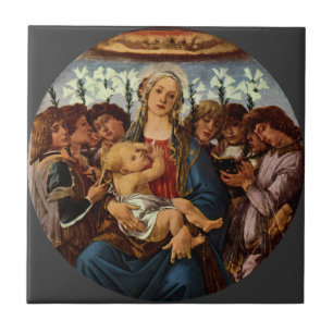 Madonna mit Kind und acht Engeln von Botticelli Fliese