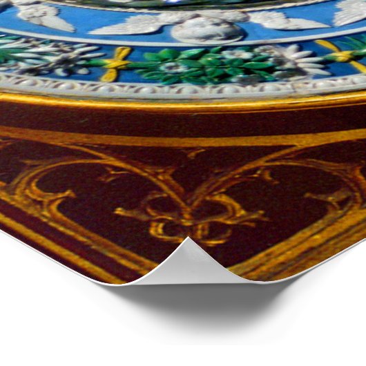 MADONNA MIT KIND UND ANGELN POSTER (Ecke)