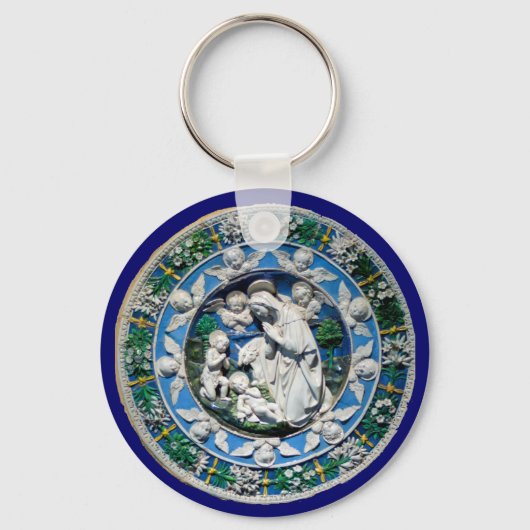 MADONNA MIT KIND UND ANGELN SCHLÜSSELANHÄNGER (Vorderseite)