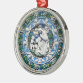 MADONNA MIT KIND UND ANGELN SILBERNES ORNAMENT (Links)