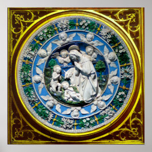 MADONNA MIT KIND UND ENGELN POSTER