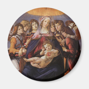 Madonna mit Kind und Engeln von Sandro Botticelli Magnet