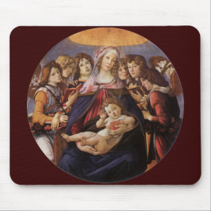 Madonna mit Kind und Engeln von Sandro Botticelli Mousepad