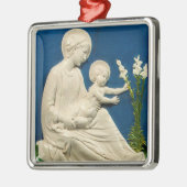 MADONNA MIT KIND UND WEISSEN LILIEN SILBERNES ORNAMENT (Links)