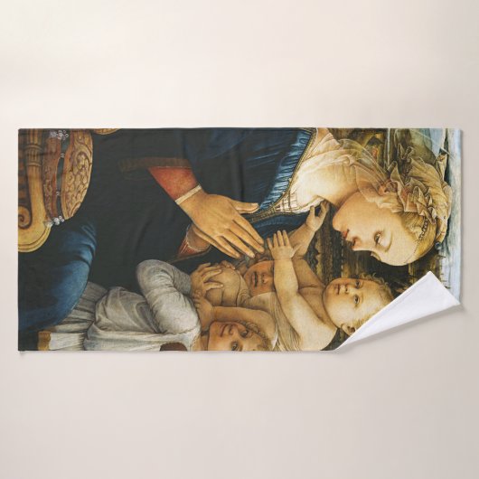 Madonna mit Kind und zwei Engel, Filippo Lippi Badehandtuch (Badehandtuch)