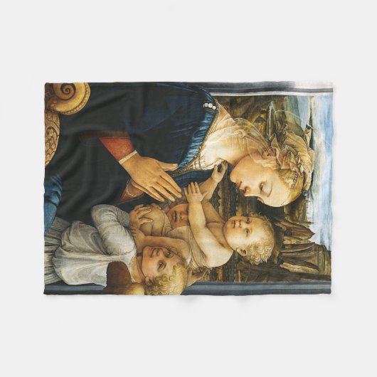 Madonna mit Kind und zwei Engel, Filippo Lippi Fleecedecke (Vorderseite (Horizontal))