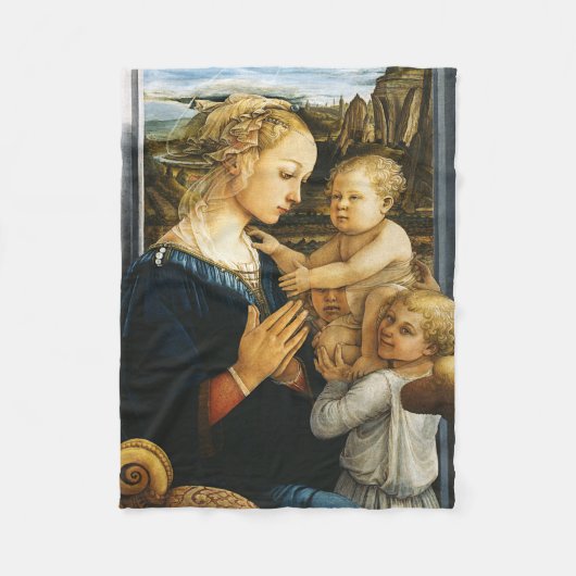 Madonna mit Kind und zwei Engel, Filippo Lippi Fleecedecke (Vorderseite)