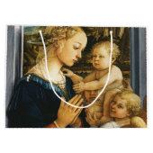 Madonna mit Kind und zwei Engel, Filippo Lippi Große Geschenktüte (Rückseite)