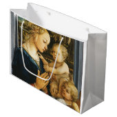 Madonna mit Kind und zwei Engel, Filippo Lippi Große Geschenktüte (Vorderseite Schrägansicht)