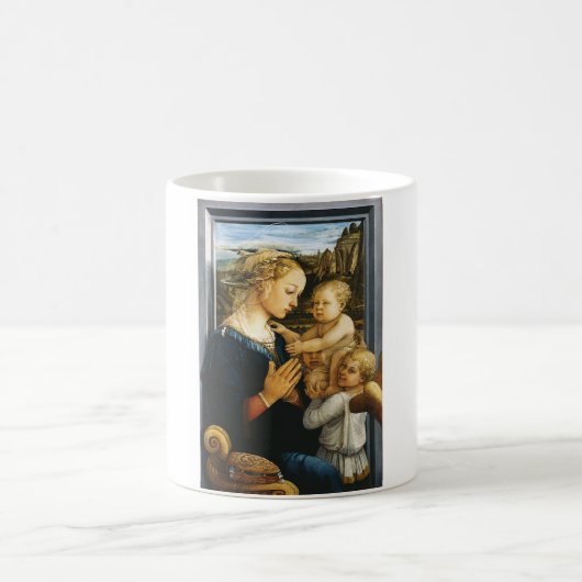 Madonna mit Kind und zwei Engel, Filippo Lippi Kaffeetasse (Mittel)