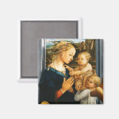 Madonna mit Kind und zwei Engel, Filippo Lippi Magnet (Vorderseite/Rückseite)
