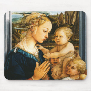 Madonna mit Kind und zwei Engel, Filippo Lippi Mousepad