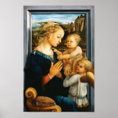 Madonna mit Kind und zwei Engel, Filippo Lippi Poster (Vorne)