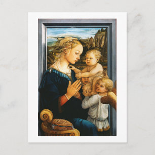 Madonna mit Kind und zwei Engel, Filippo Lippi Postkarte