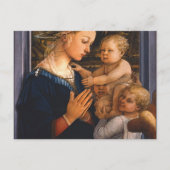 Madonna mit Kind und zwei Engeln von Filippo Lippi Postkarte (Vorderseite)